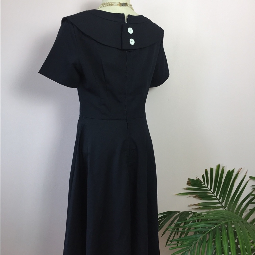 Navy Blue Bettie Page Dress (L-XL) - Picture 6 of 7